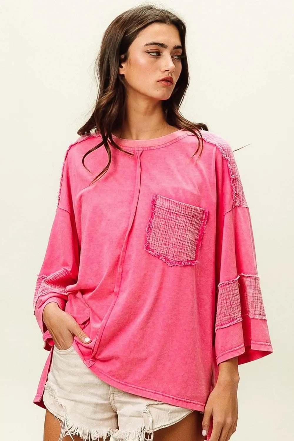 T-Shirts Trendsi High-Low T-Shirt Women's Casual Tee USA Shipped Soft