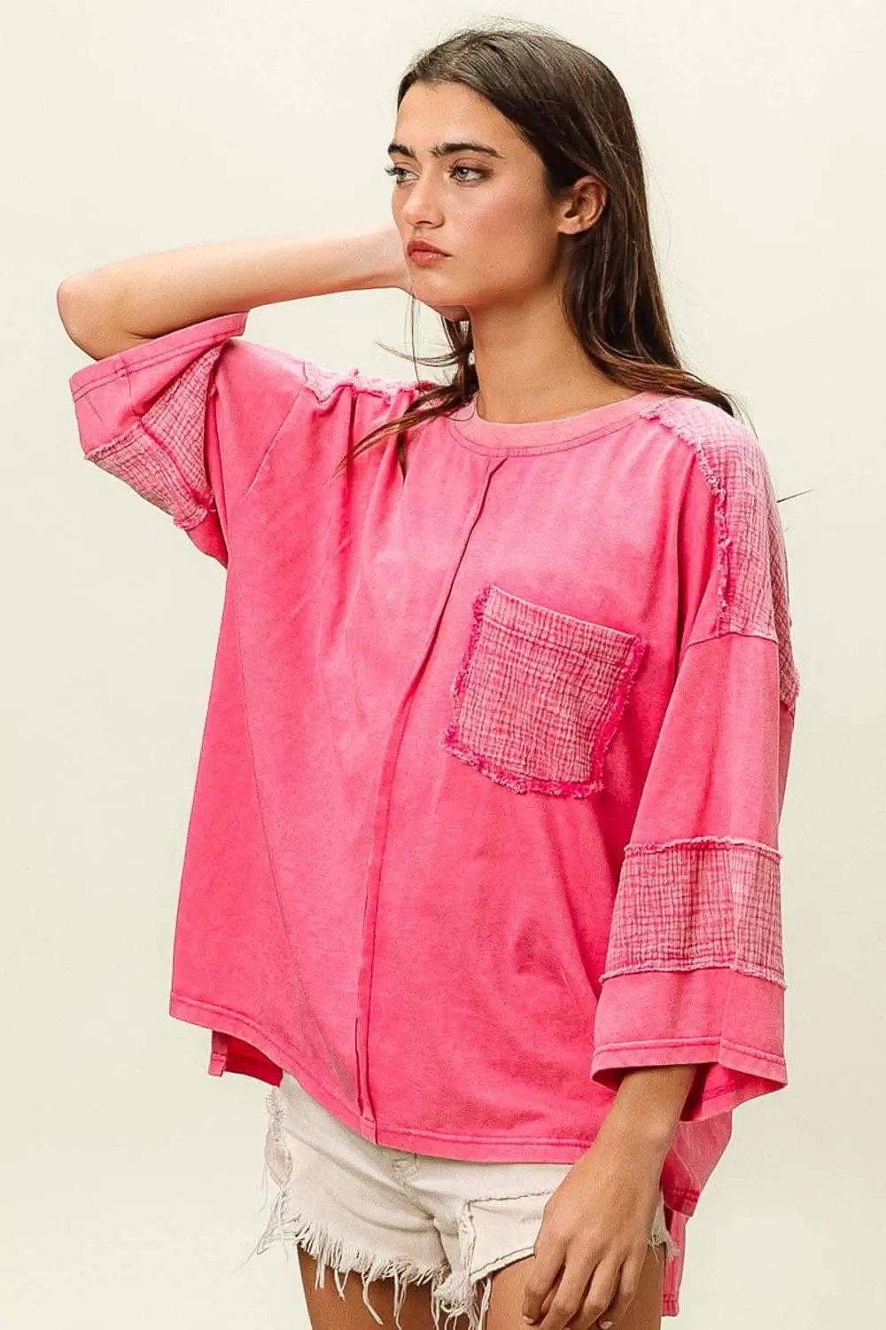 T-Shirts Trendsi High-Low T-Shirt Women's Casual Tee USA Shipped Soft