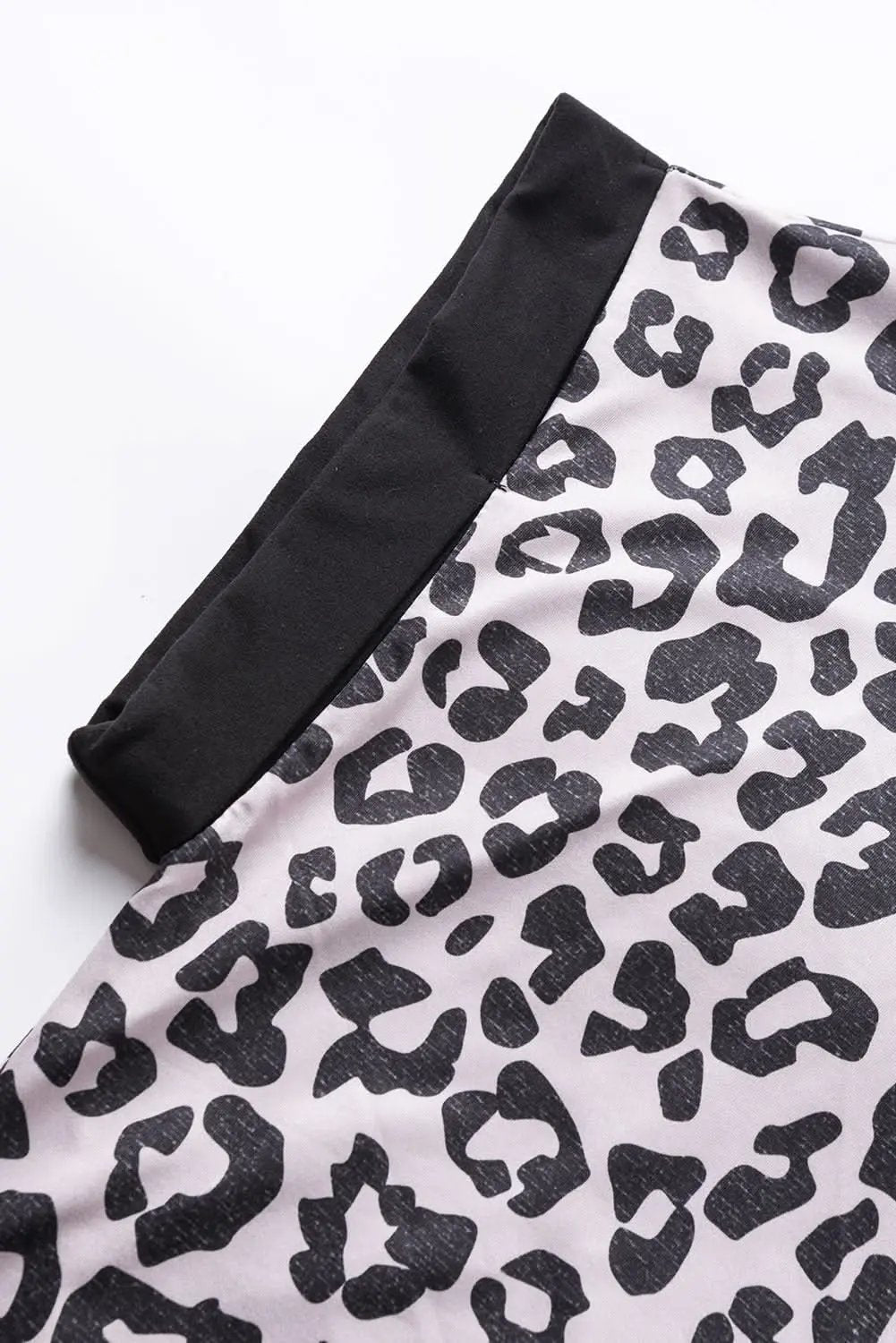 Shorts Love Salve Black Leopard Patchwork Women's Plus Size Tee - Trendy, Comfy T-Shirt