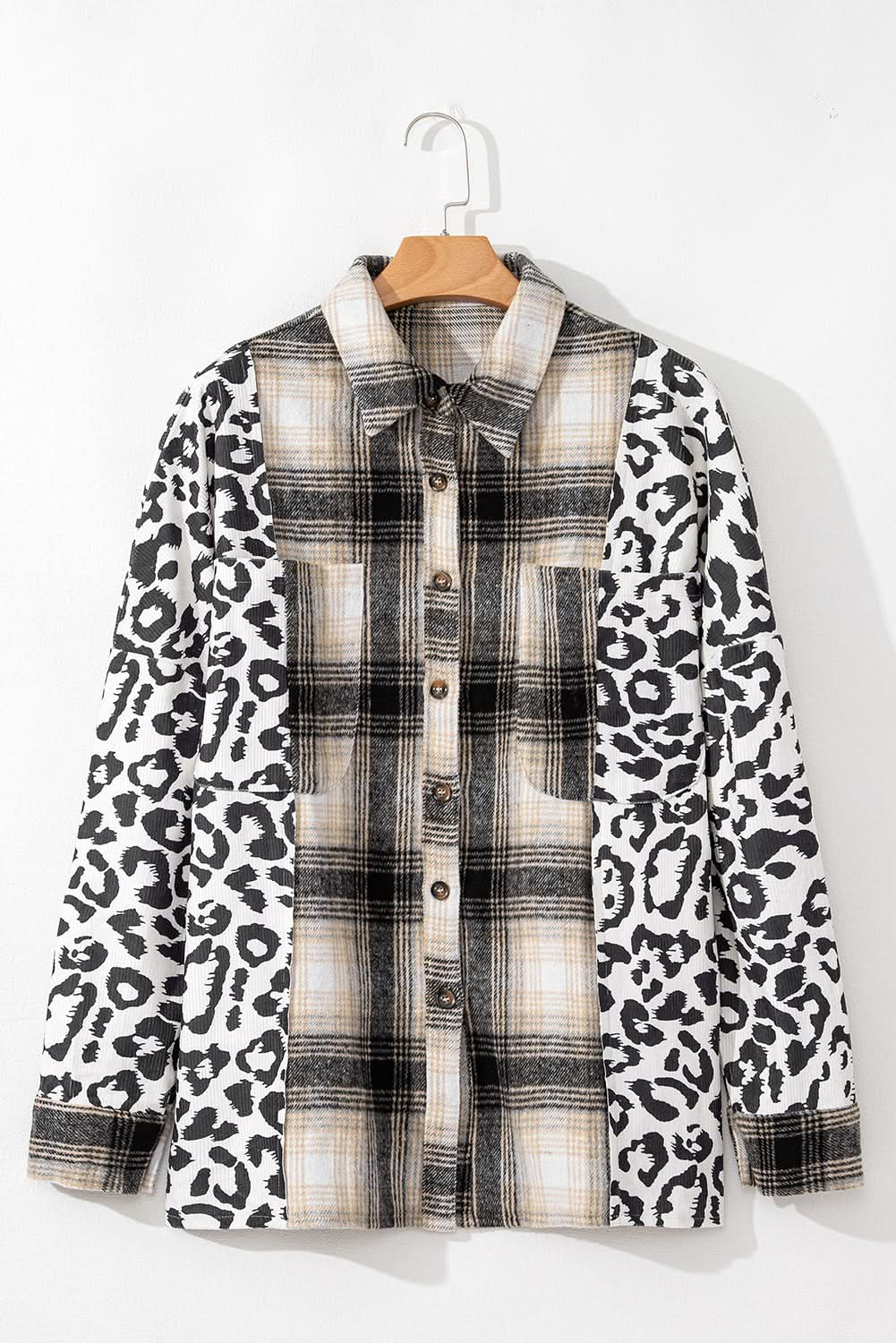 Shirts Love Salve Black Plaid Shacket Women's Fall Fashion Layering Oversized Shirt Jacket