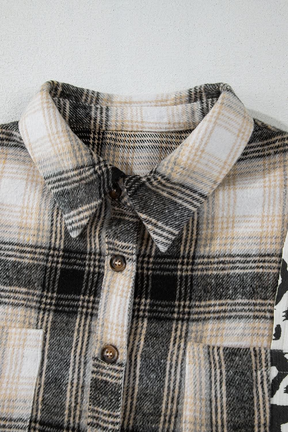 Shirts Love Salve Black Plaid Shacket Women's Fall Fashion Layering Oversized Shirt Jacket