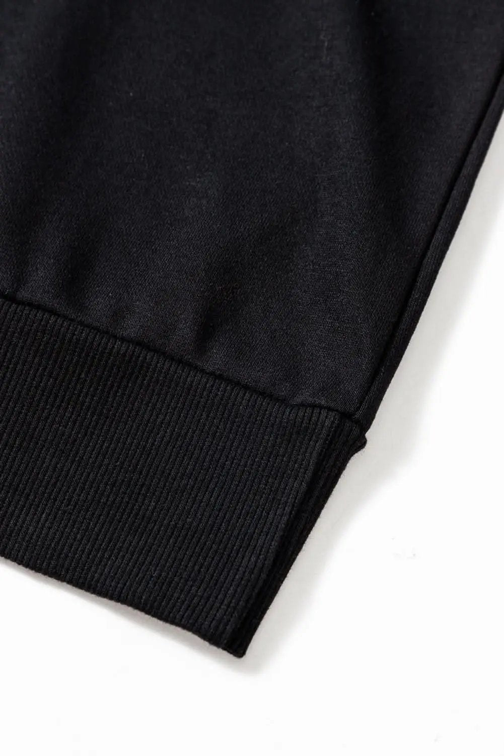 Women's Sweatshirt - Black Tinsel Graphic Game Day - Drop Shoulder Casual