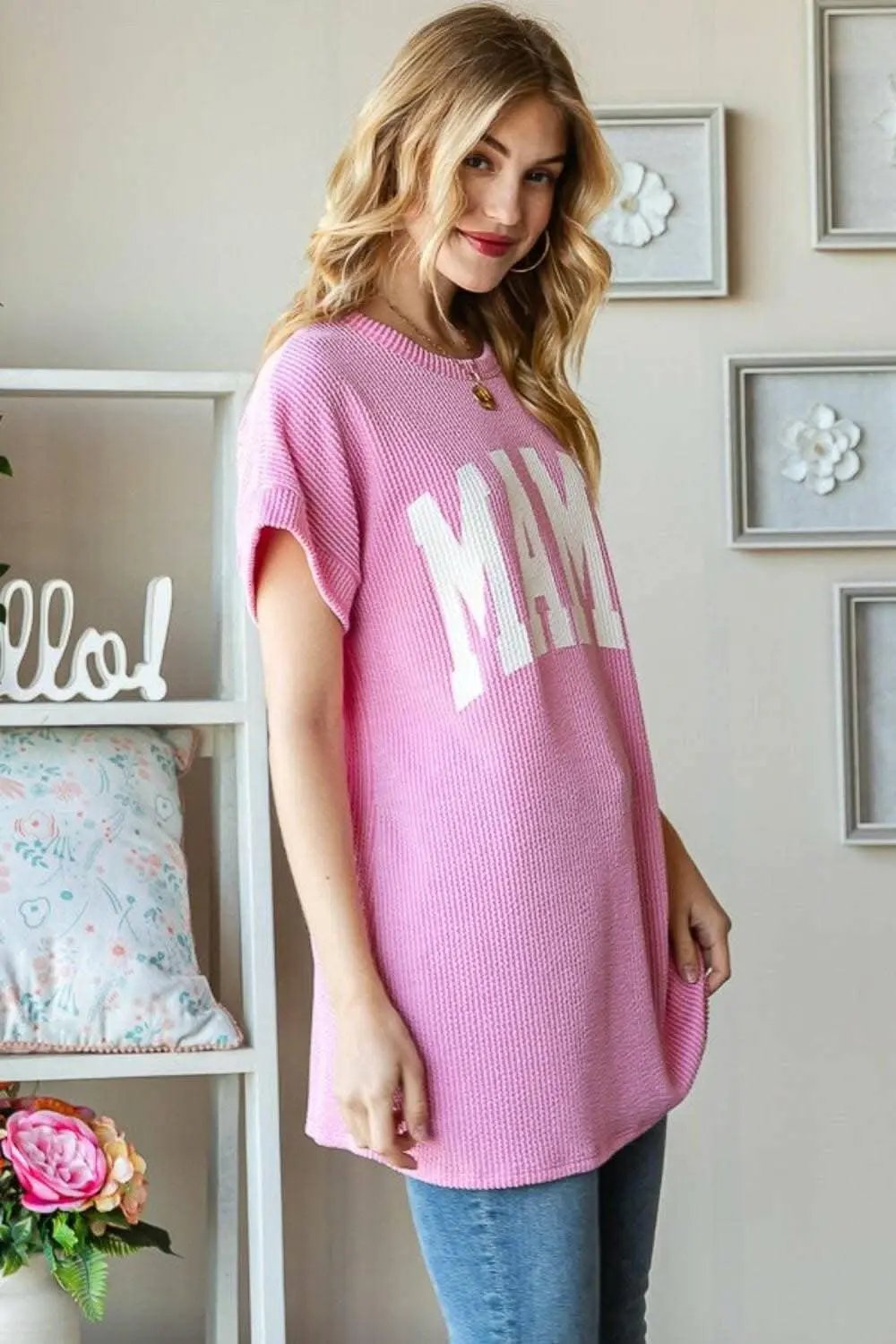 Trendsi Women's Graphic T-Shirt Bold Print Short Sleeve Top