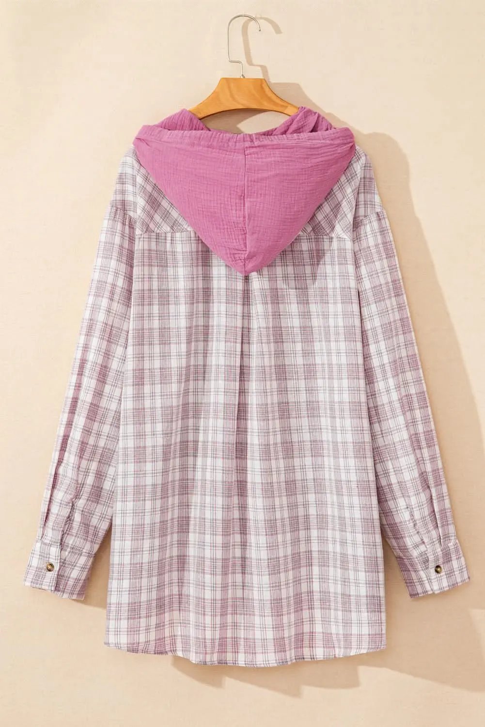 Love Salve Women's Hooded Plaid Shirt — Plus Size Comfort