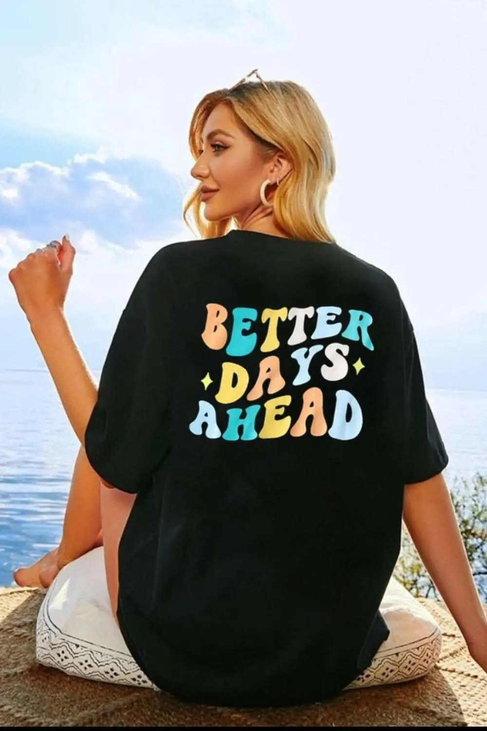 T-Shirts Trendsi Graphic Tee Women's Casual Brighter Days T-Shirt Soft & Comfy