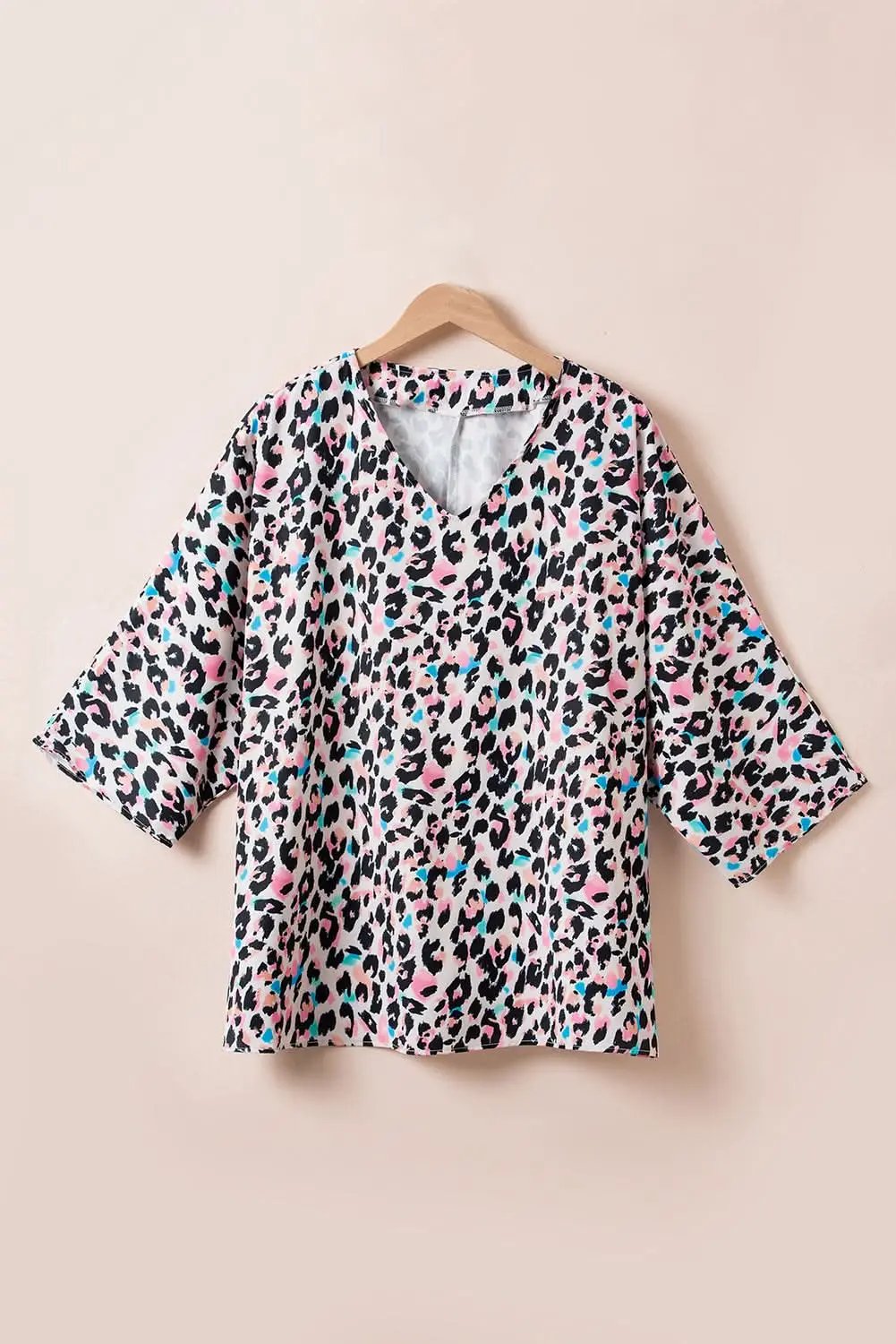 Love Salve Women's Plus Size Batwing Blouse Brown Leopard — Western Summer Top