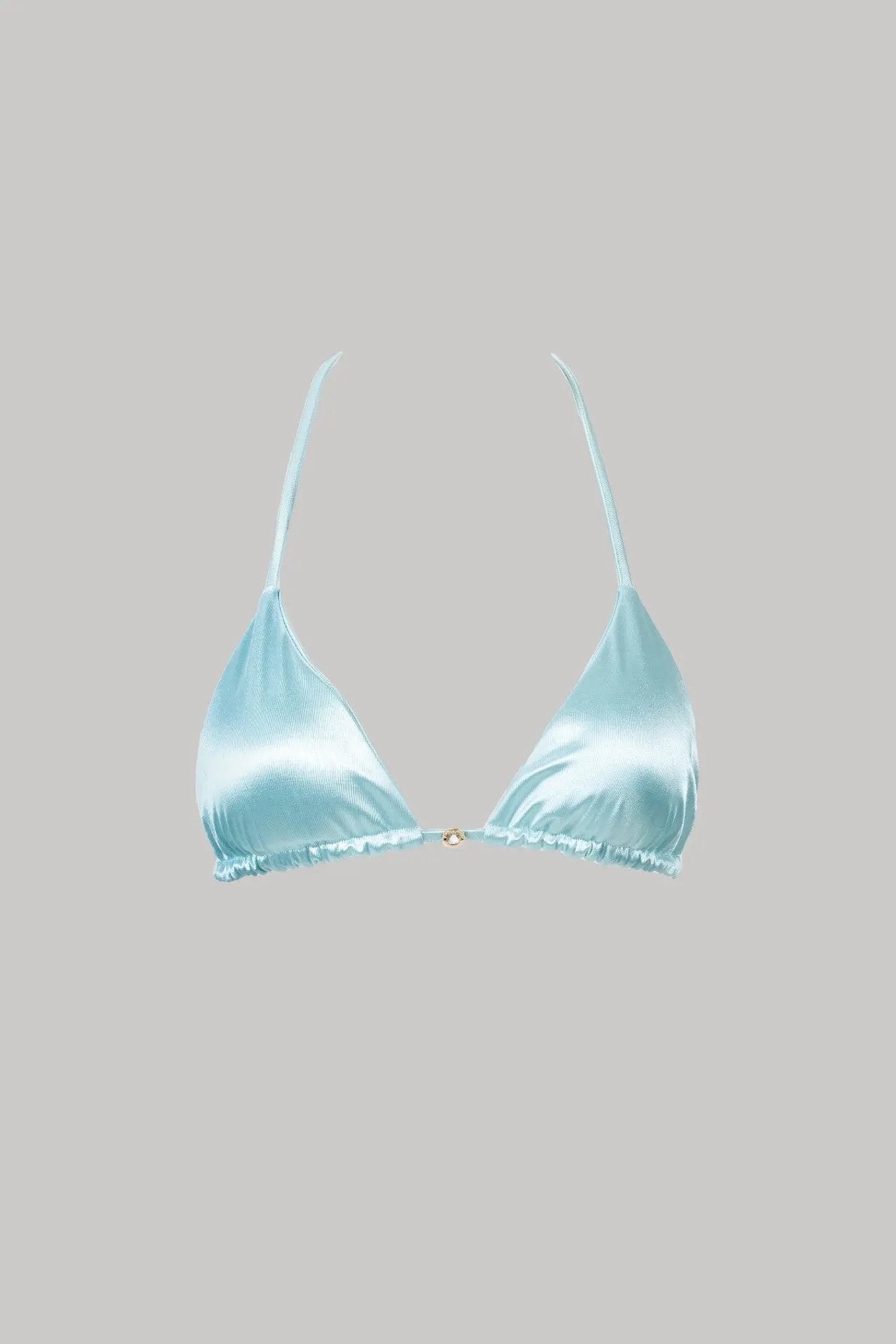 Bikini Top - Satin Blue - Chic Triangle Style