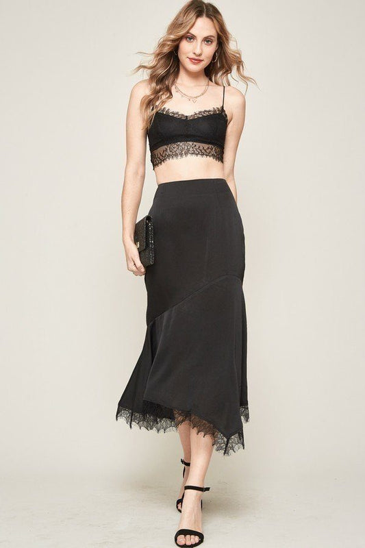 Size Small Solid Woven Midi Skirt