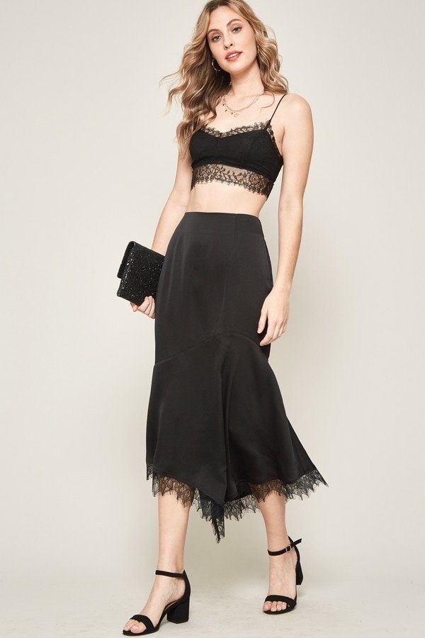 Size Small Solid Woven Midi Skirt