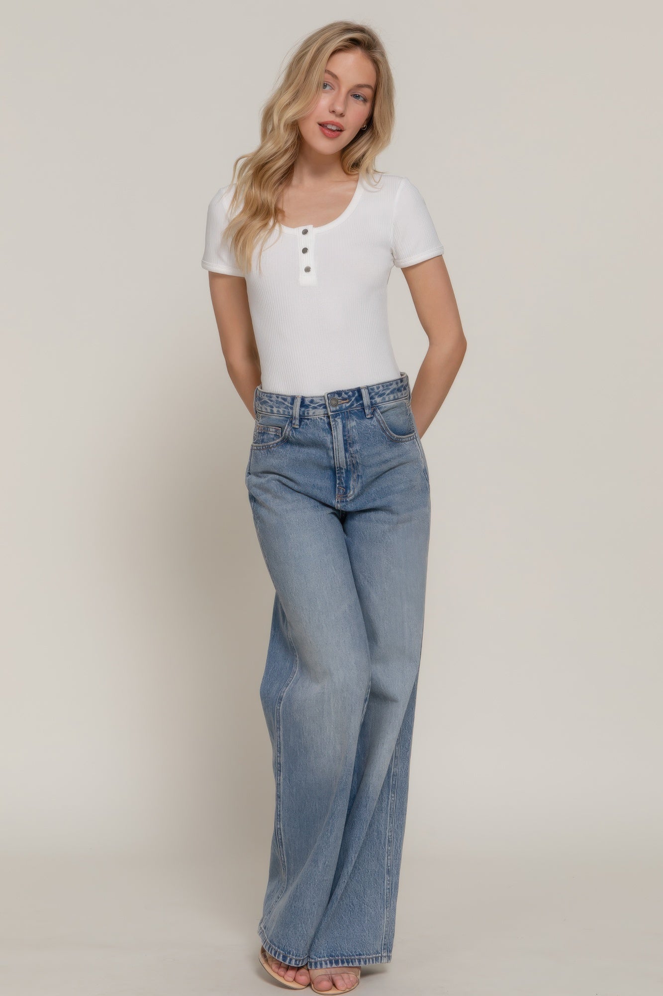 Short Slv Snap Button Rib Bodysuit