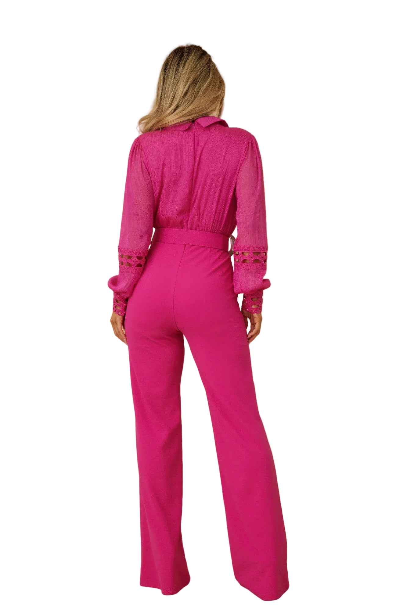 Crochet Detailed Woven Top Fashion Jumpsuit