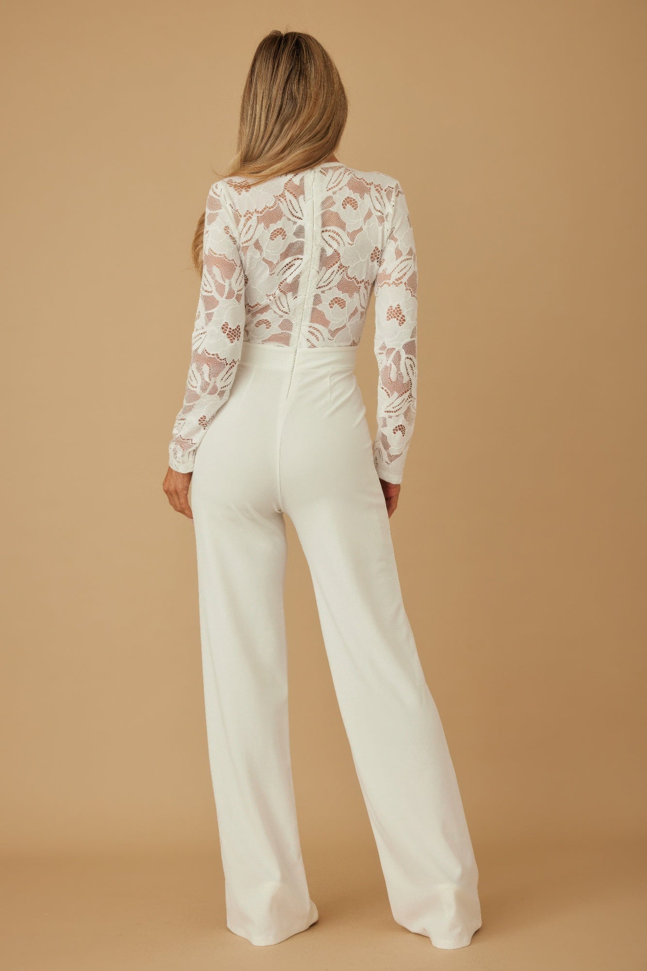 Lace Crochet Long Sleeve Jumpsuit