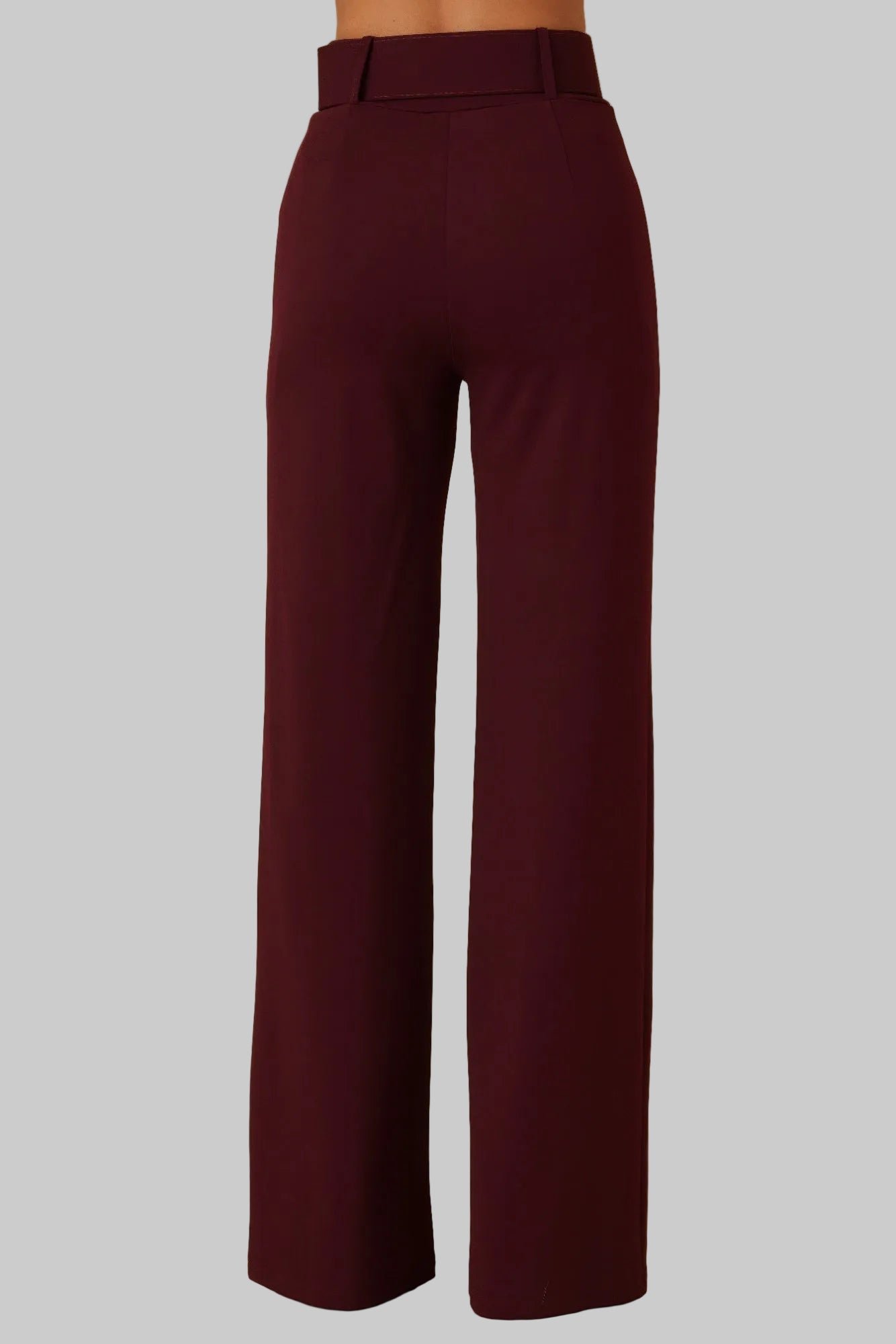 High Waist Pants With Buckle Belt
