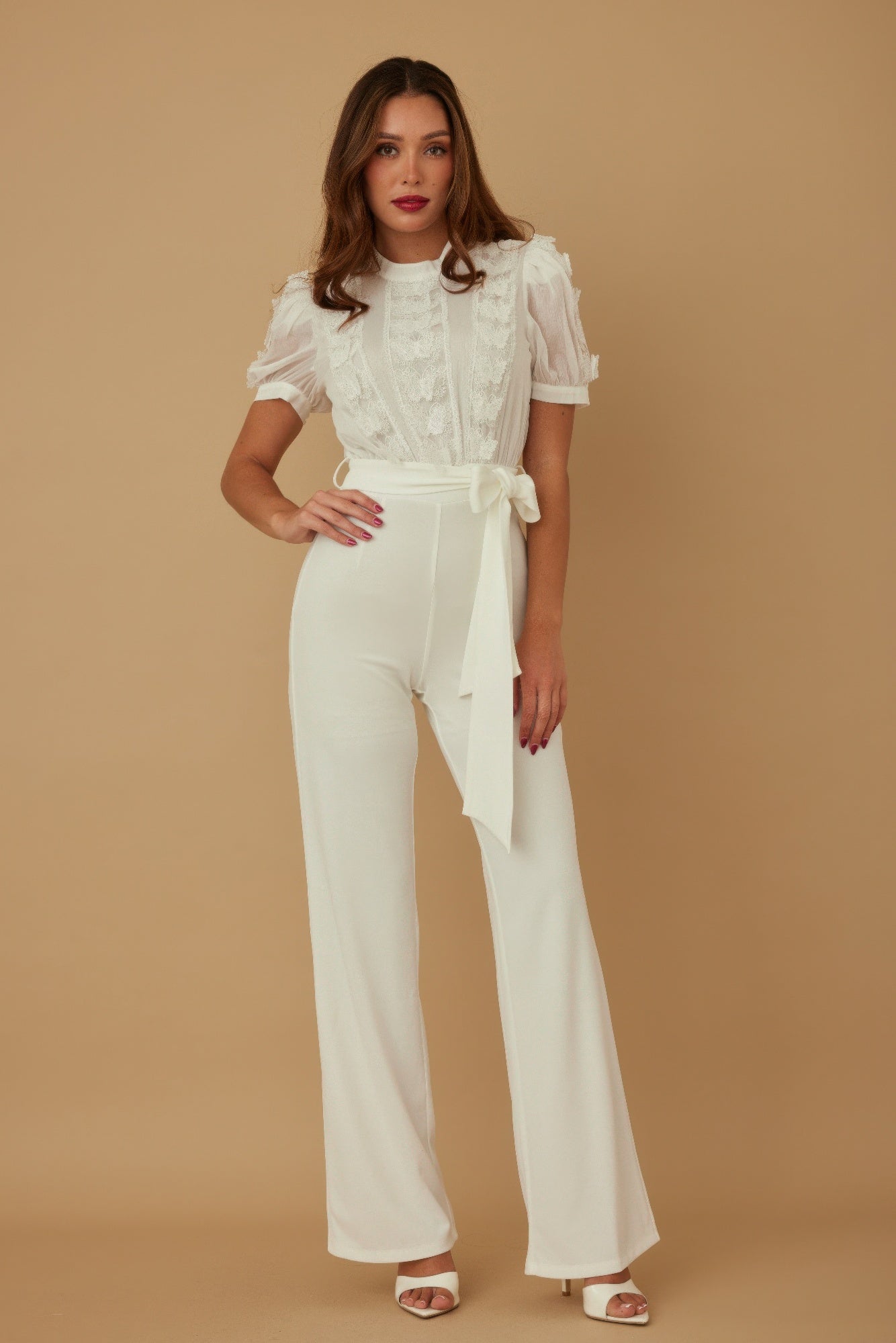 Multi Butterfly Sheer Pattern Jumpsuit