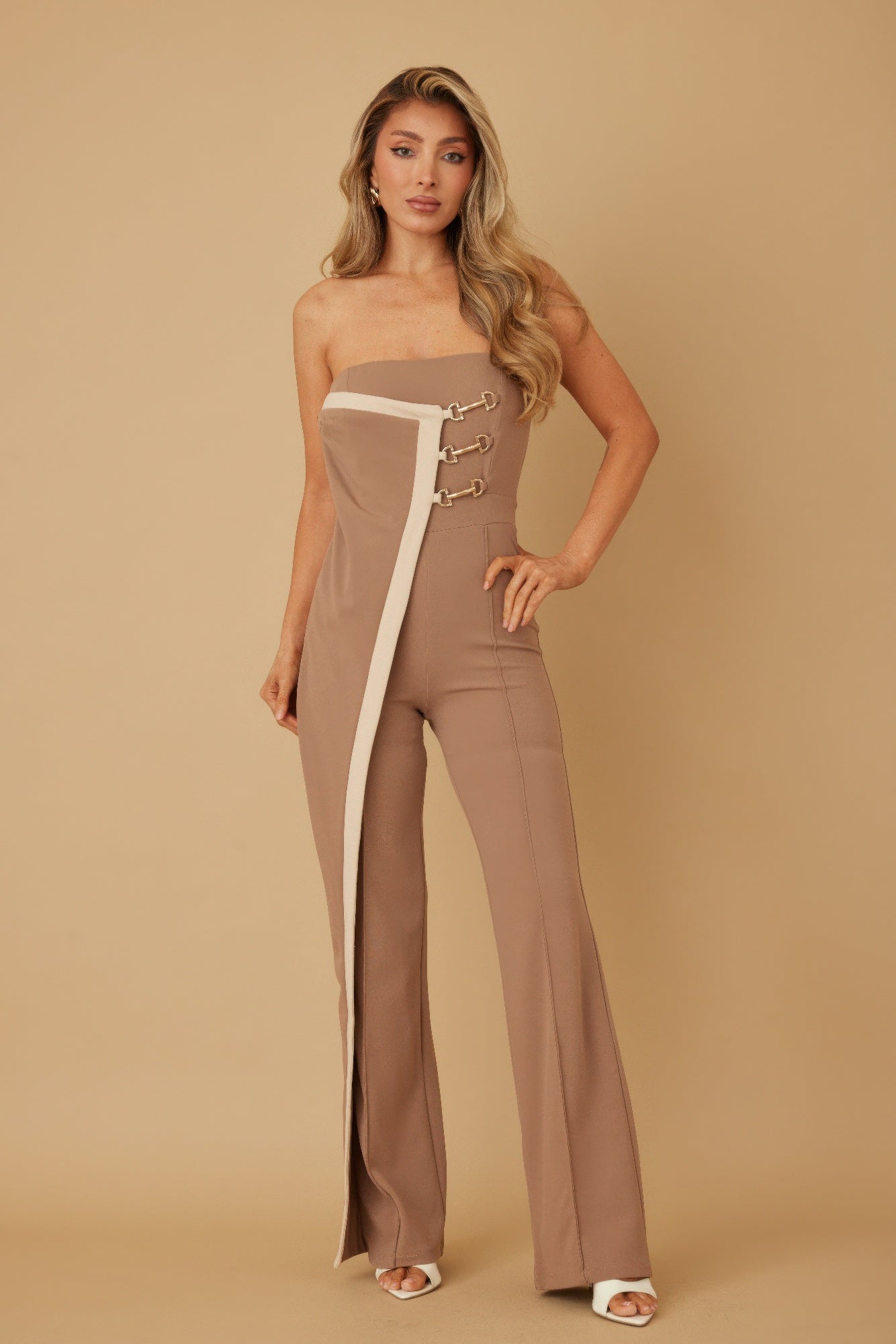 Flap Strapless Chain Jumpsuit