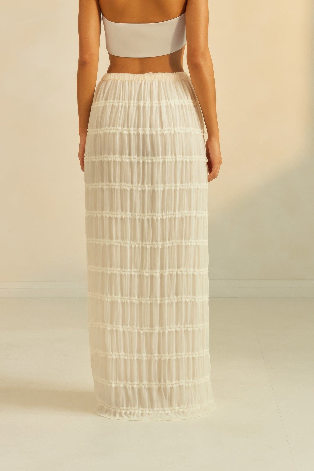 Size Small Sheer Beige Maxi Skirt/Cover Up