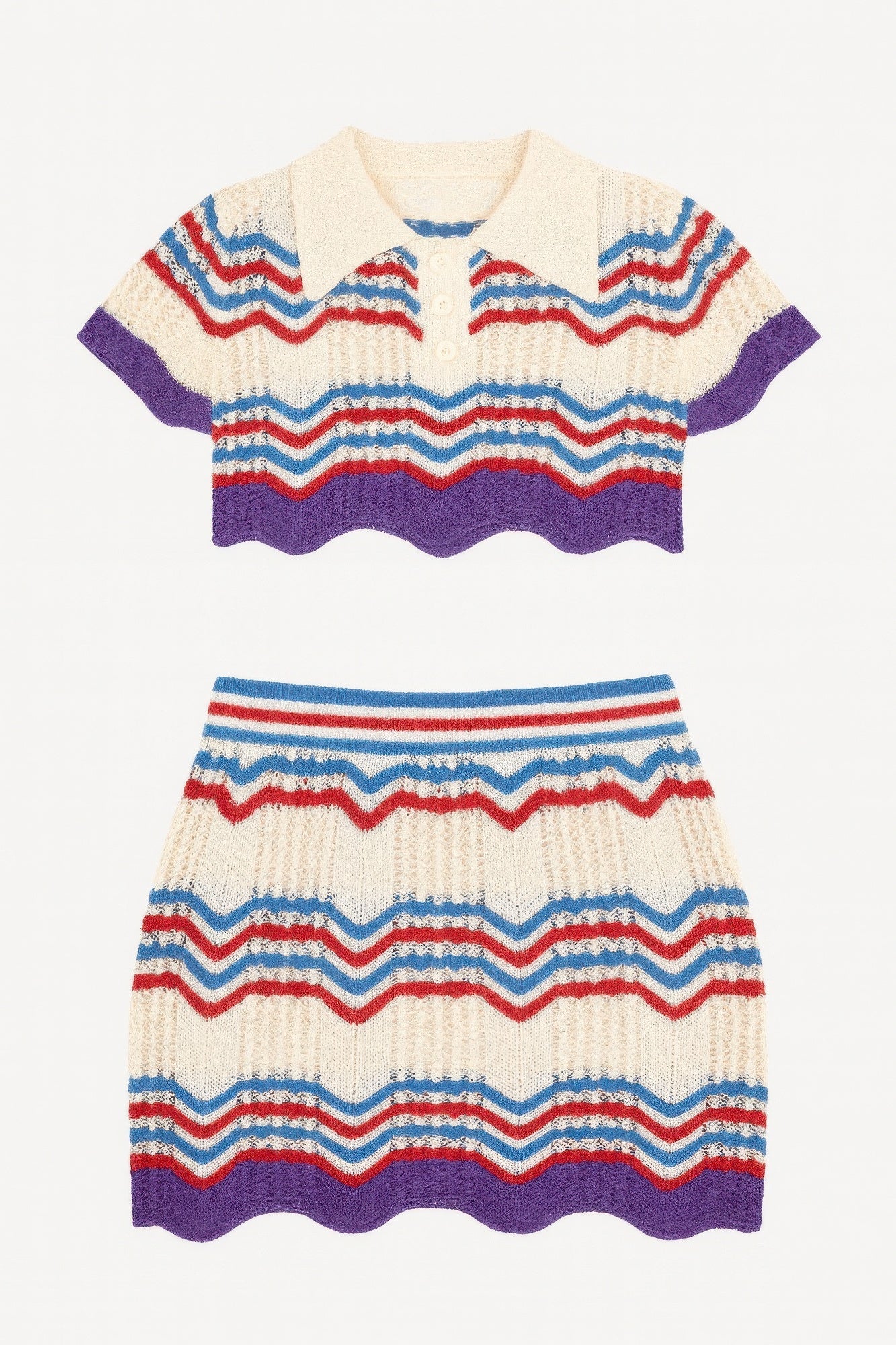Zig Zag Crochet Two Piece Set
