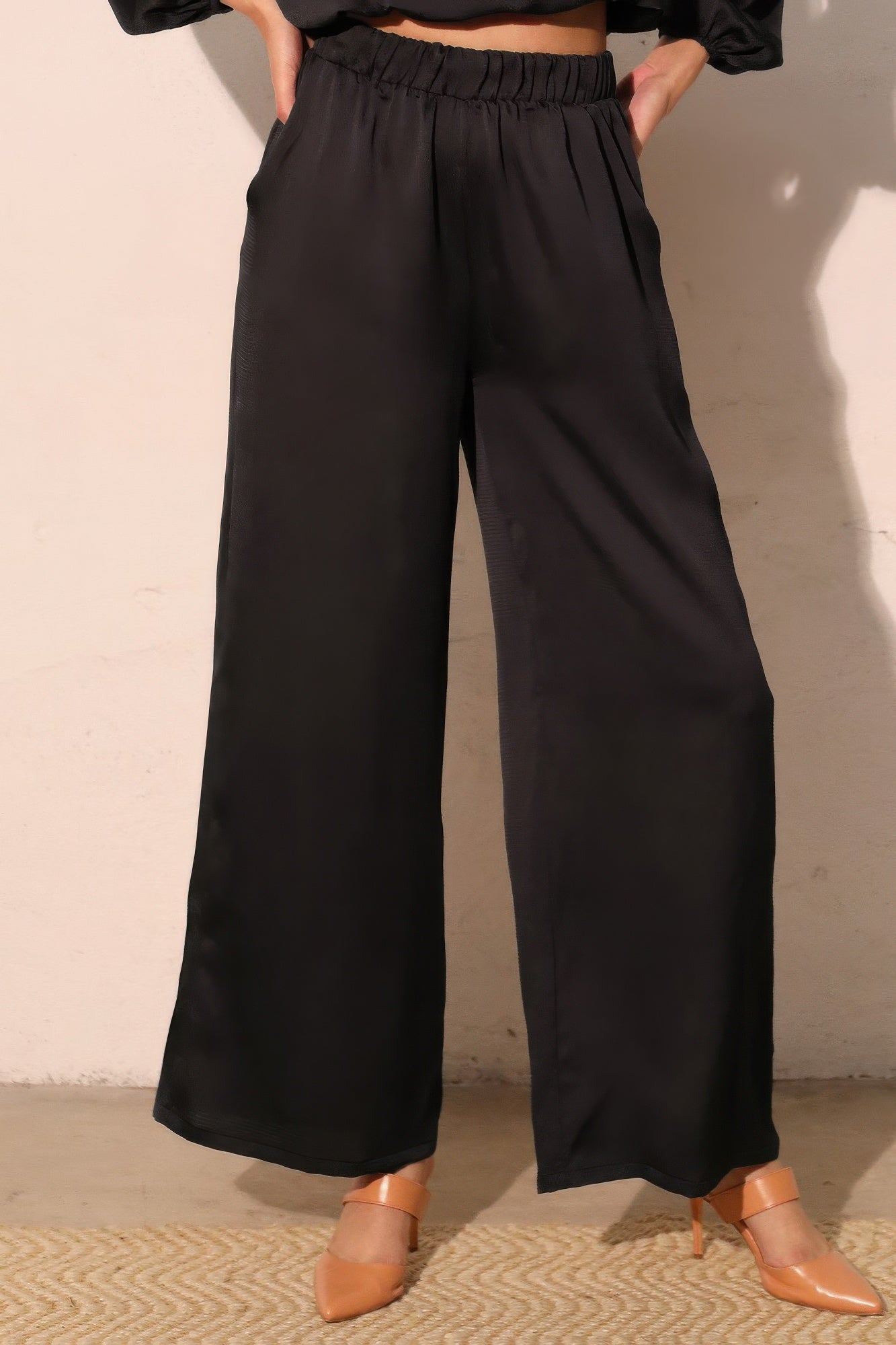 Hammered Satin Pocket Pants