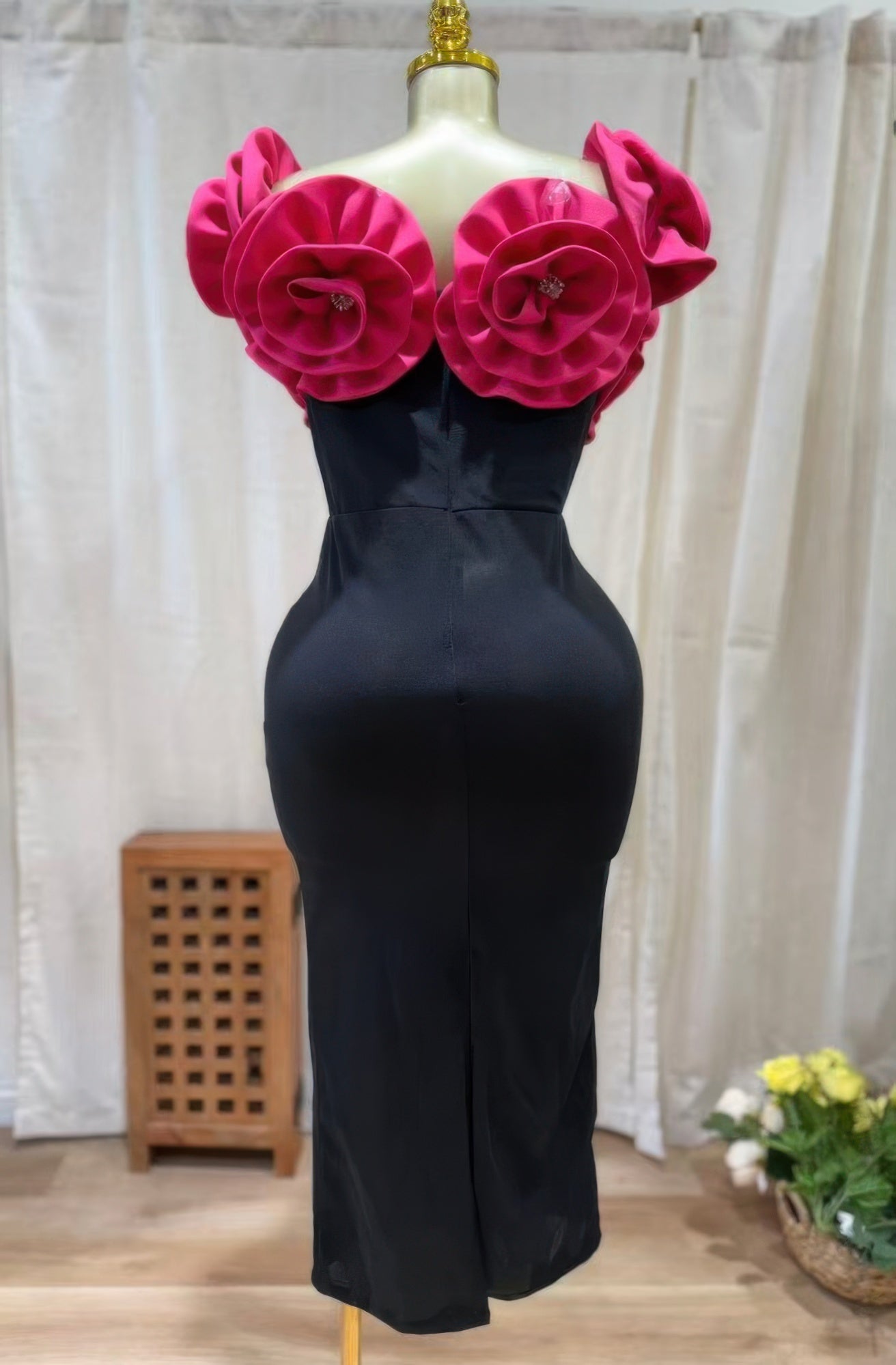 Midnight Magnolia Rosette Gown