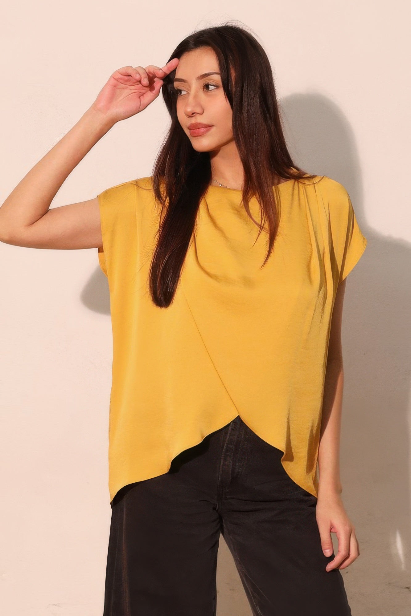 Women's Poly Silk Tulip Tunic Top