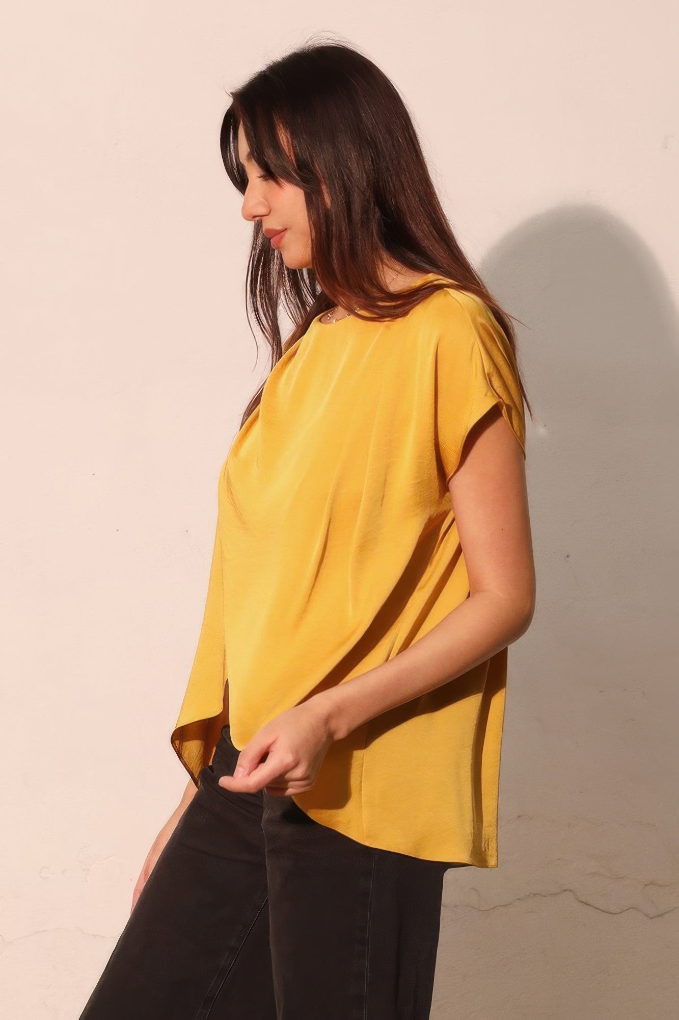 Women's Poly Silk Tulip Tunic Top