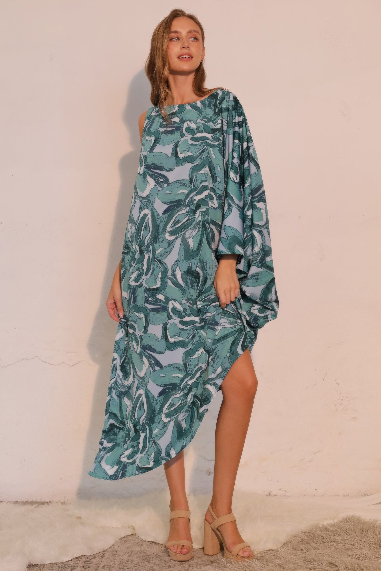 Chasing Petals One Sleeve Dress