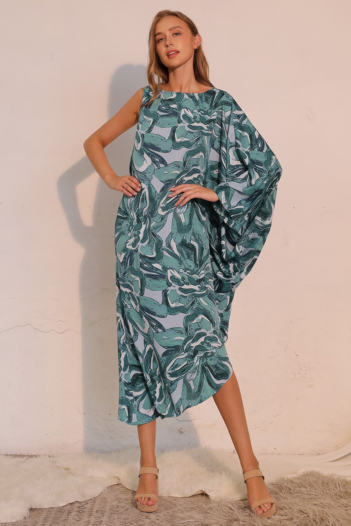 Chasing Petals One Sleeve Dress