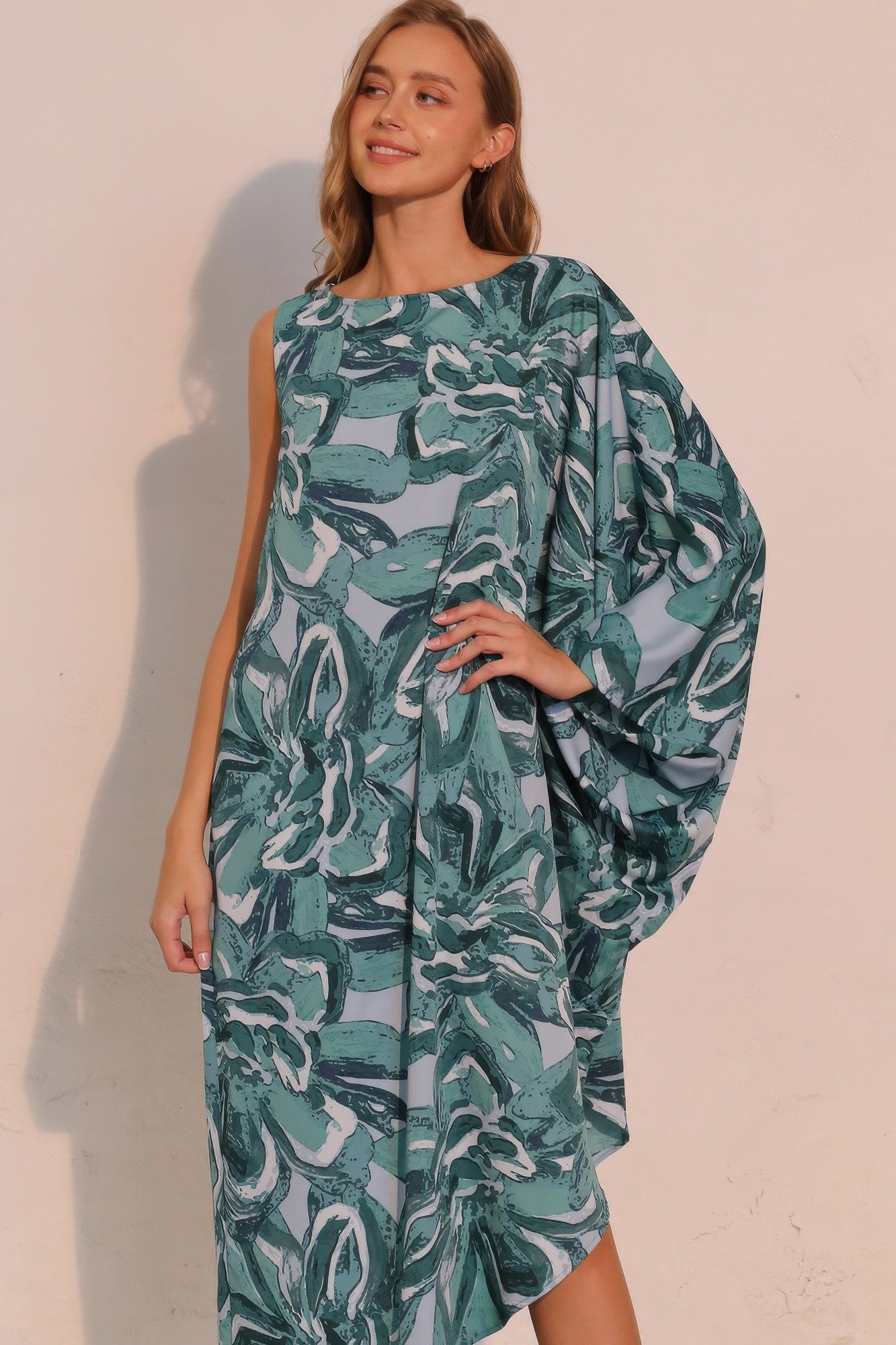 Chasing Petals One Sleeve Dress