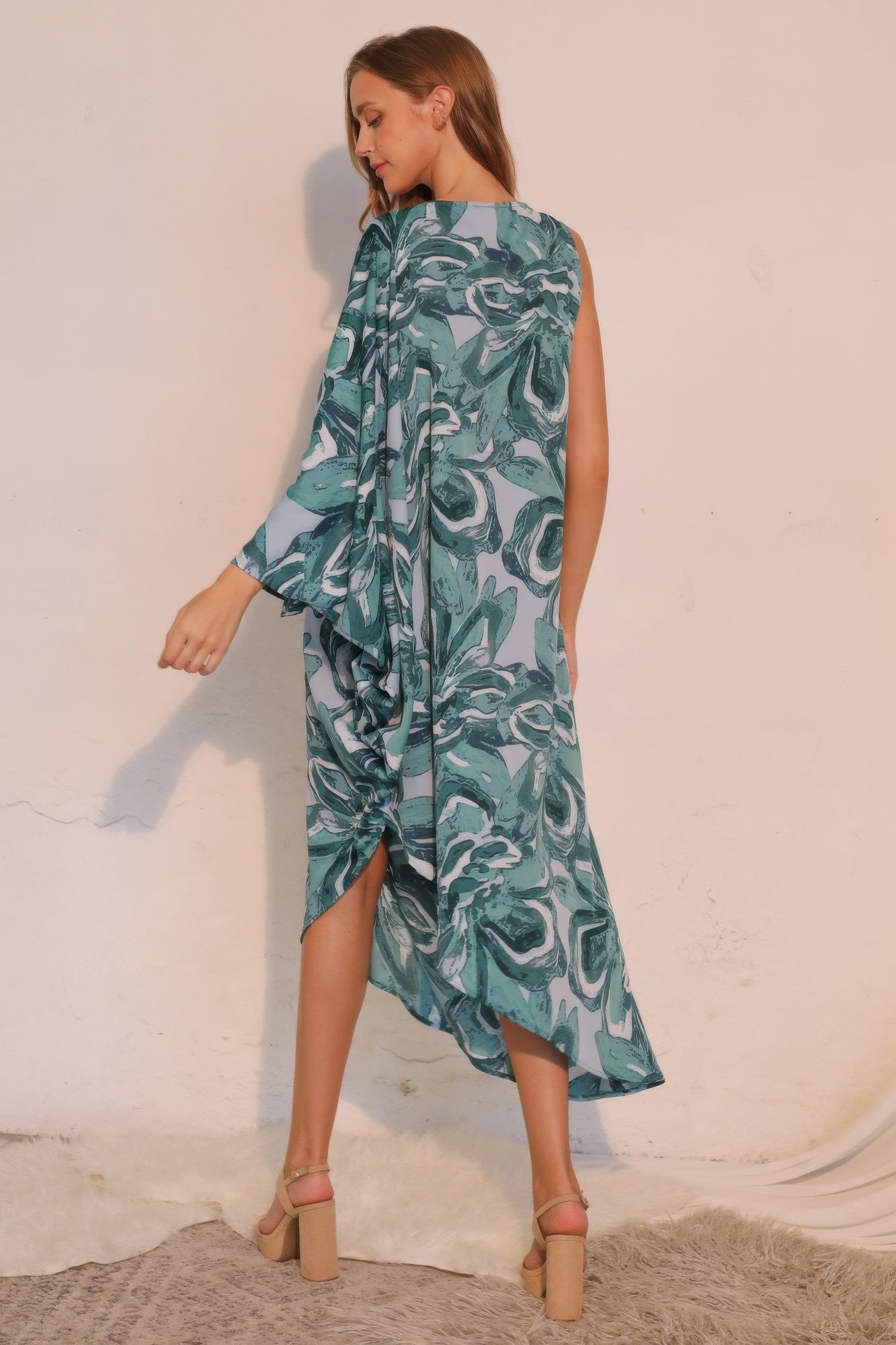 Chasing Petals One Sleeve Dress