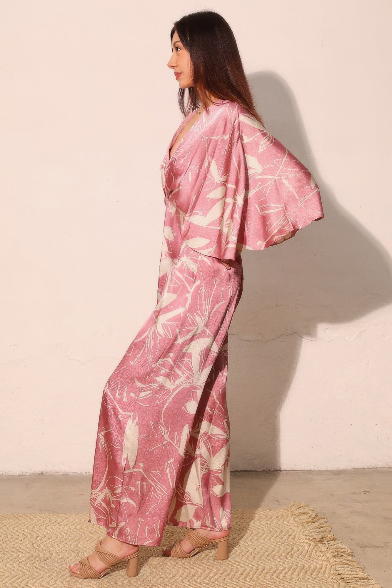 Dreaming Lily Satin Cape Jumpsuit