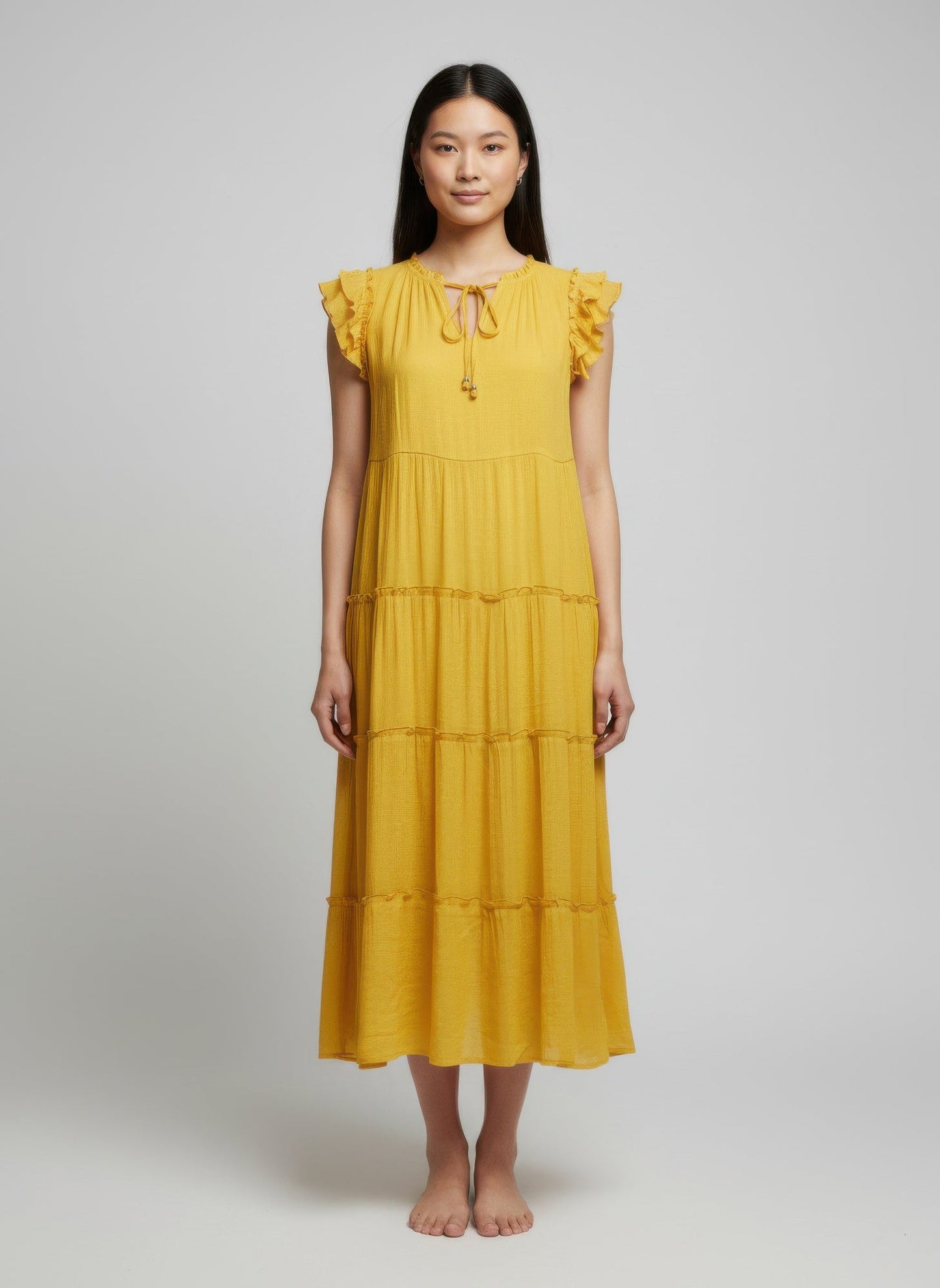 Mlle Gabrielle Solid Cap Sleeve Dress