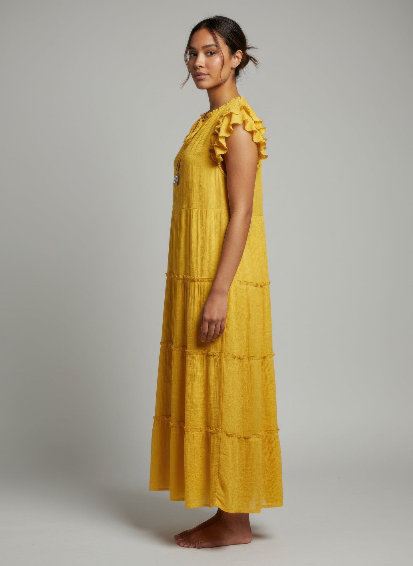 Mlle Gabrielle Solid Cap Sleeve Dress