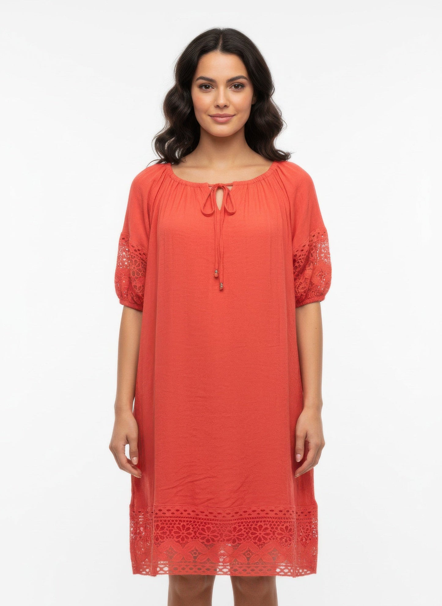 Mlle Gabrielle Solid Short Sleeve Dress