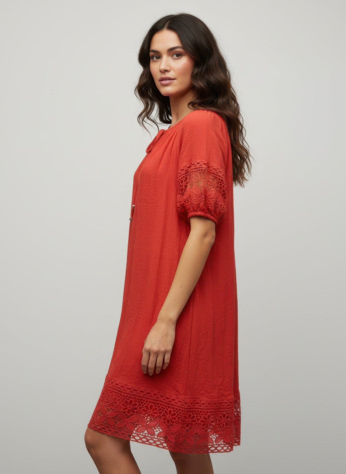 Mlle Gabrielle Solid Short Sleeve Dress