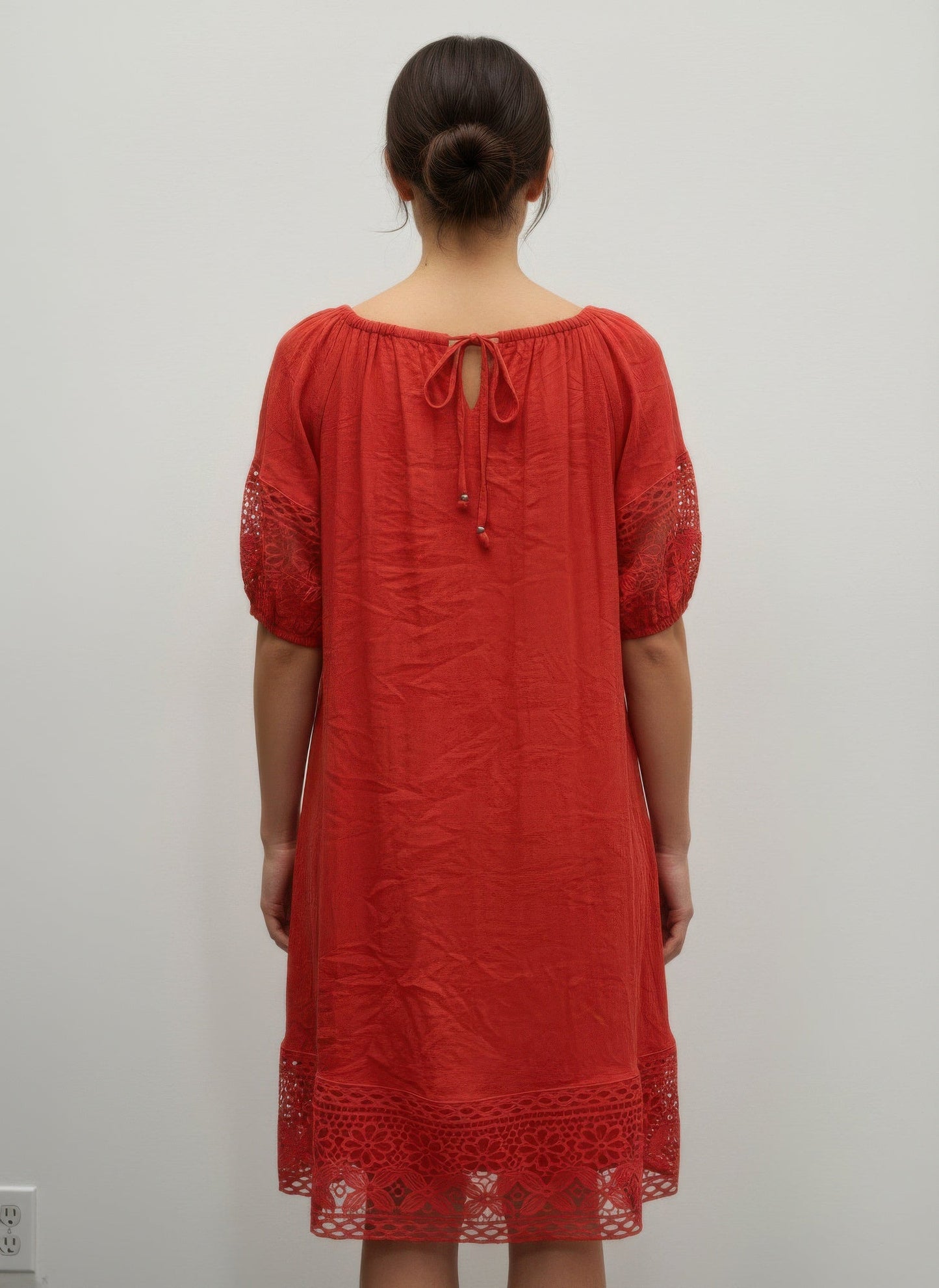 Mlle Gabrielle Solid Short Sleeve Dress