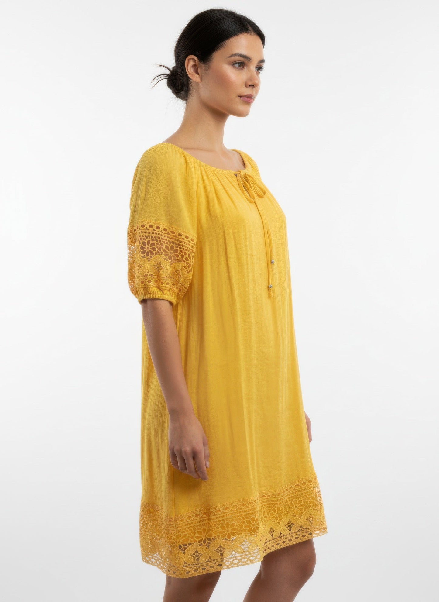 Mlle Gabrielle Solid Short Sleeve Dress