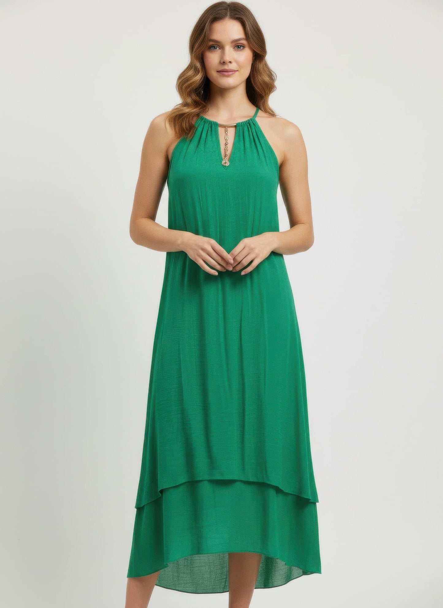 Solid Color Sleeveless Dress