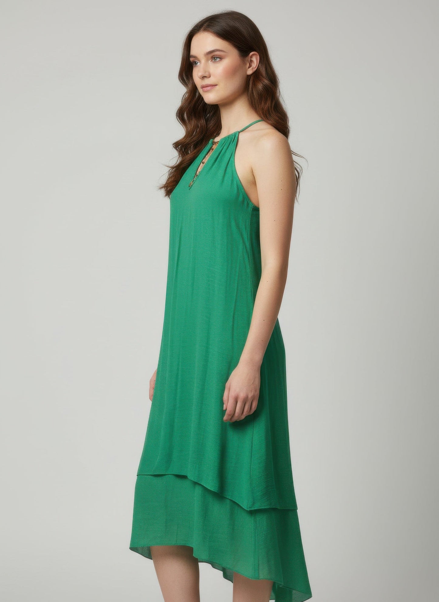 Solid Color Sleeveless Dress