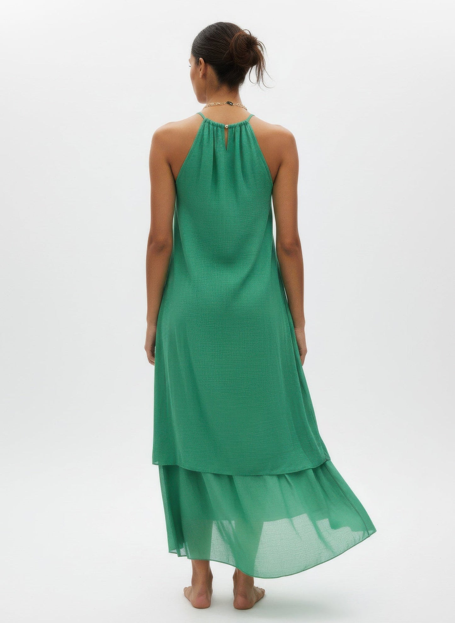 Solid Color Sleeveless Dress