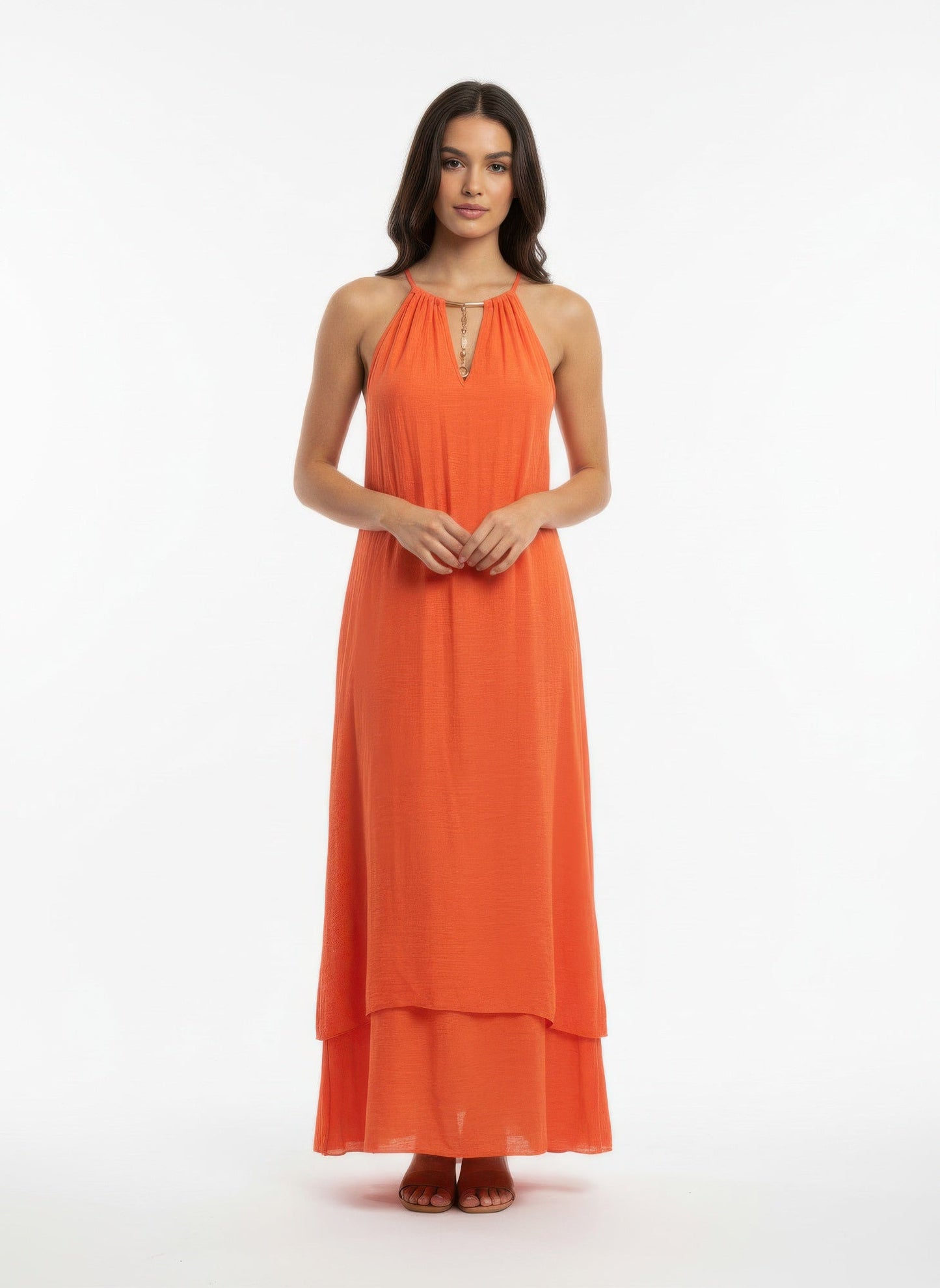 Solid Color Sleeveless Dress