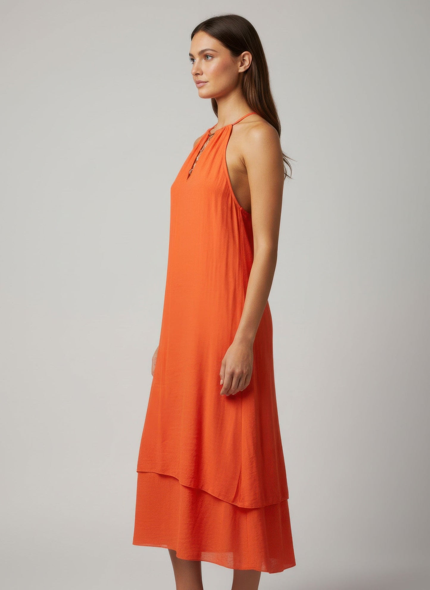 Solid Color Sleeveless Dress