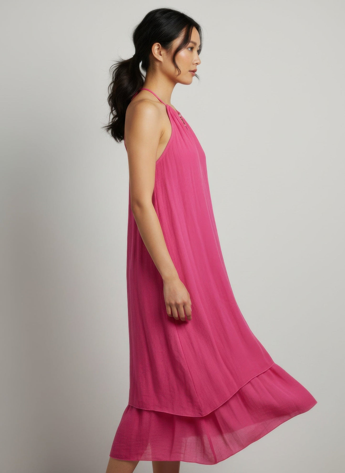Solid Color Sleeveless Dress