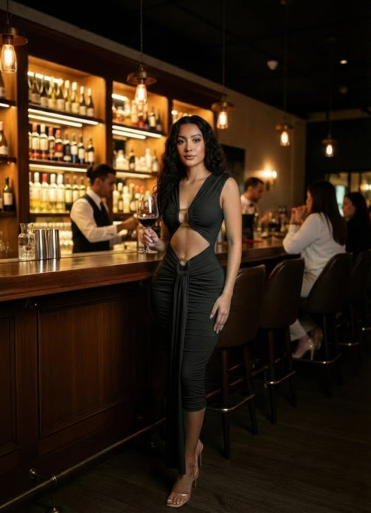 Body-con Midi Dress In A Vibrant