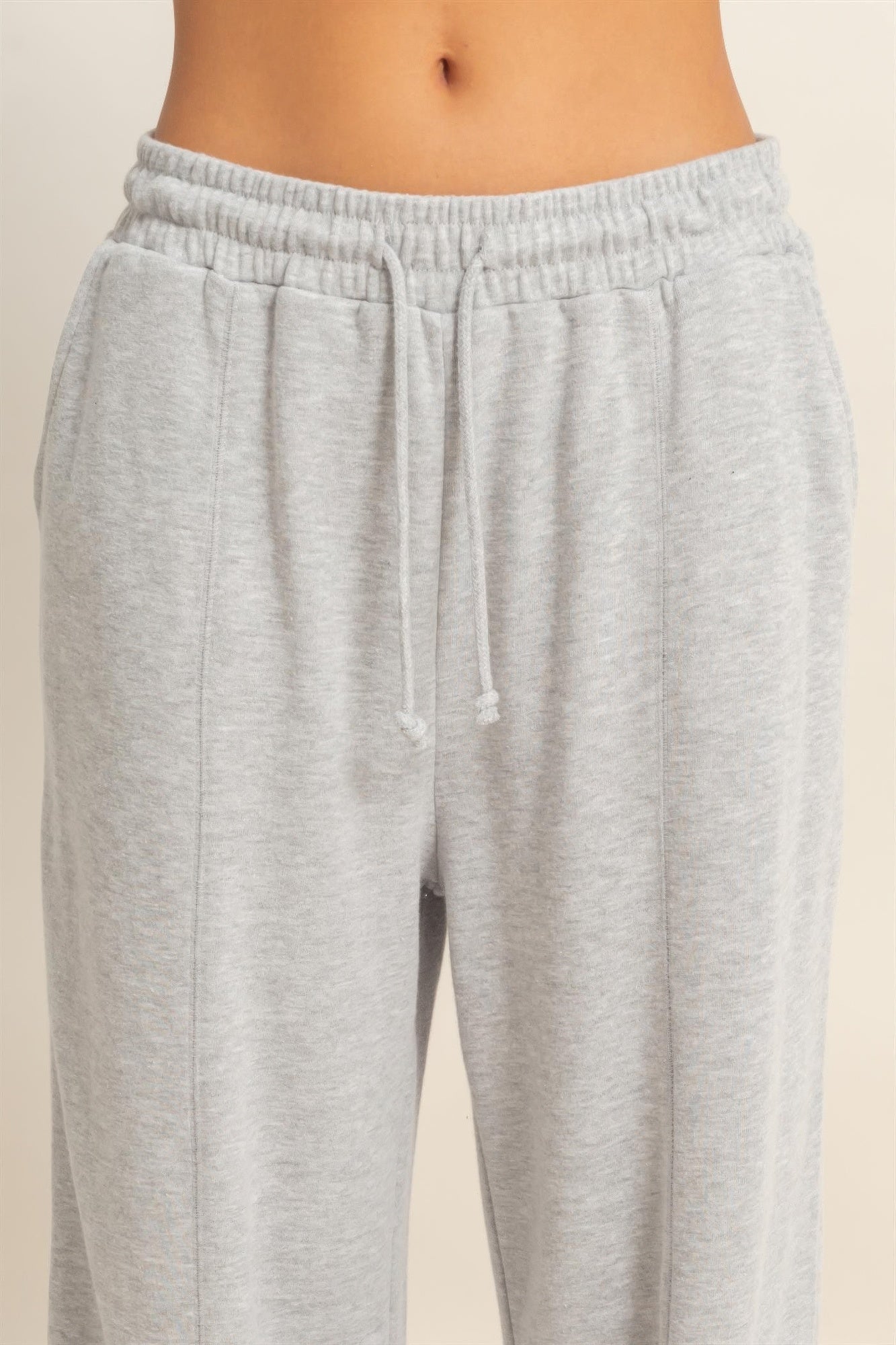 Acid Wash French Terry Wide-leg Pants