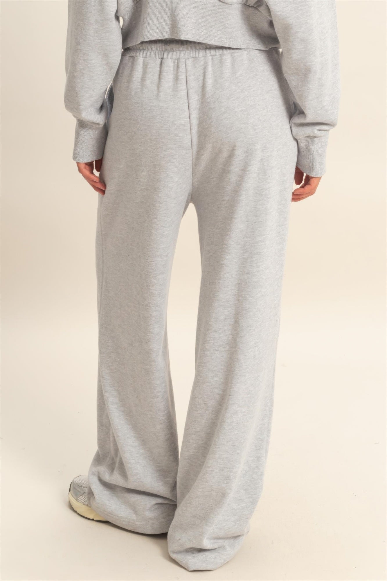 Acid Wash French Terry Wide-leg Pants