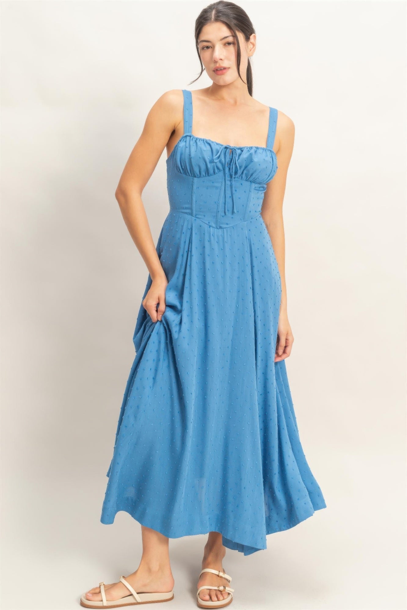 Boned Tie-back Dress
