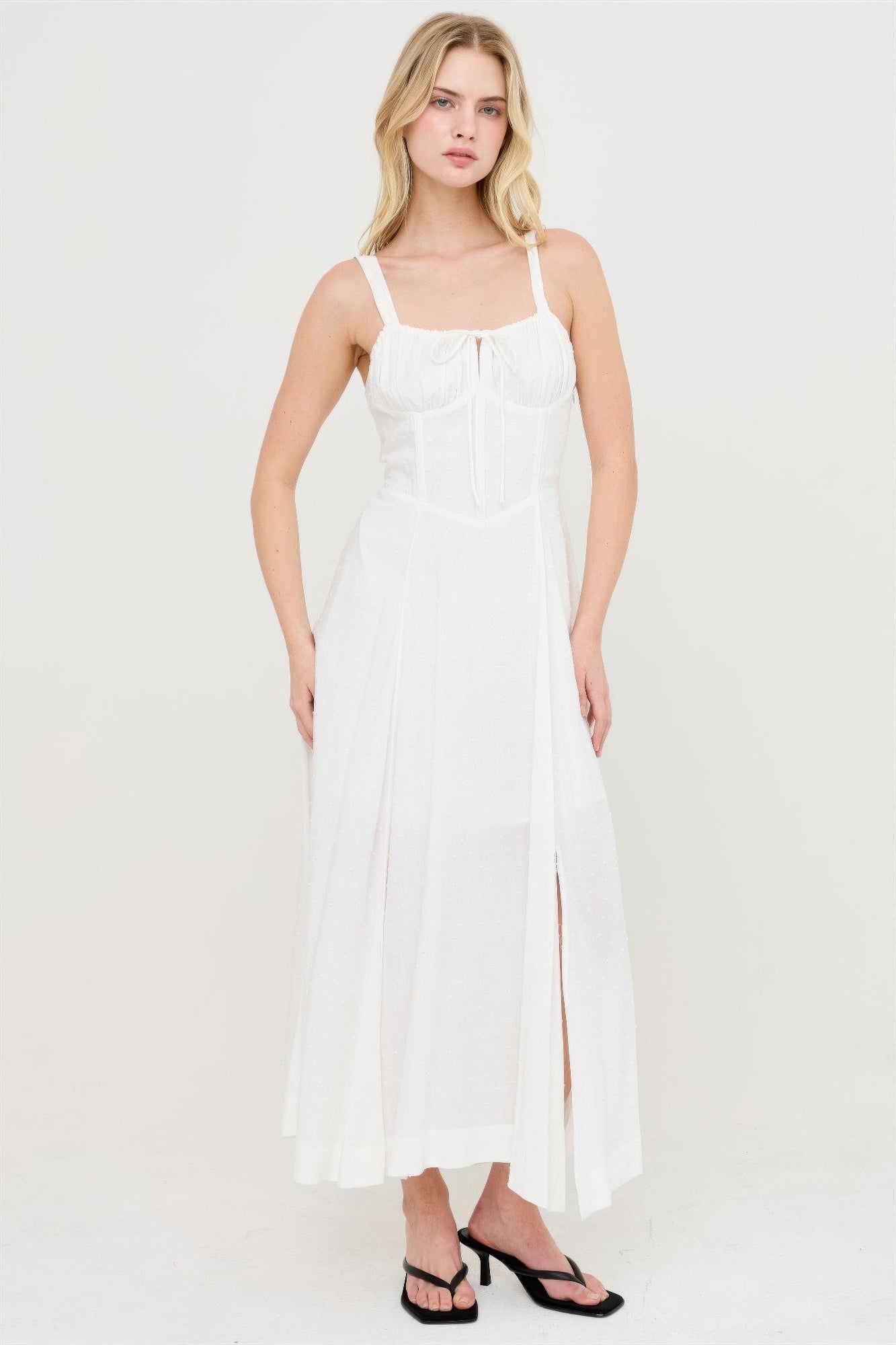 Boned Tie-back Dress