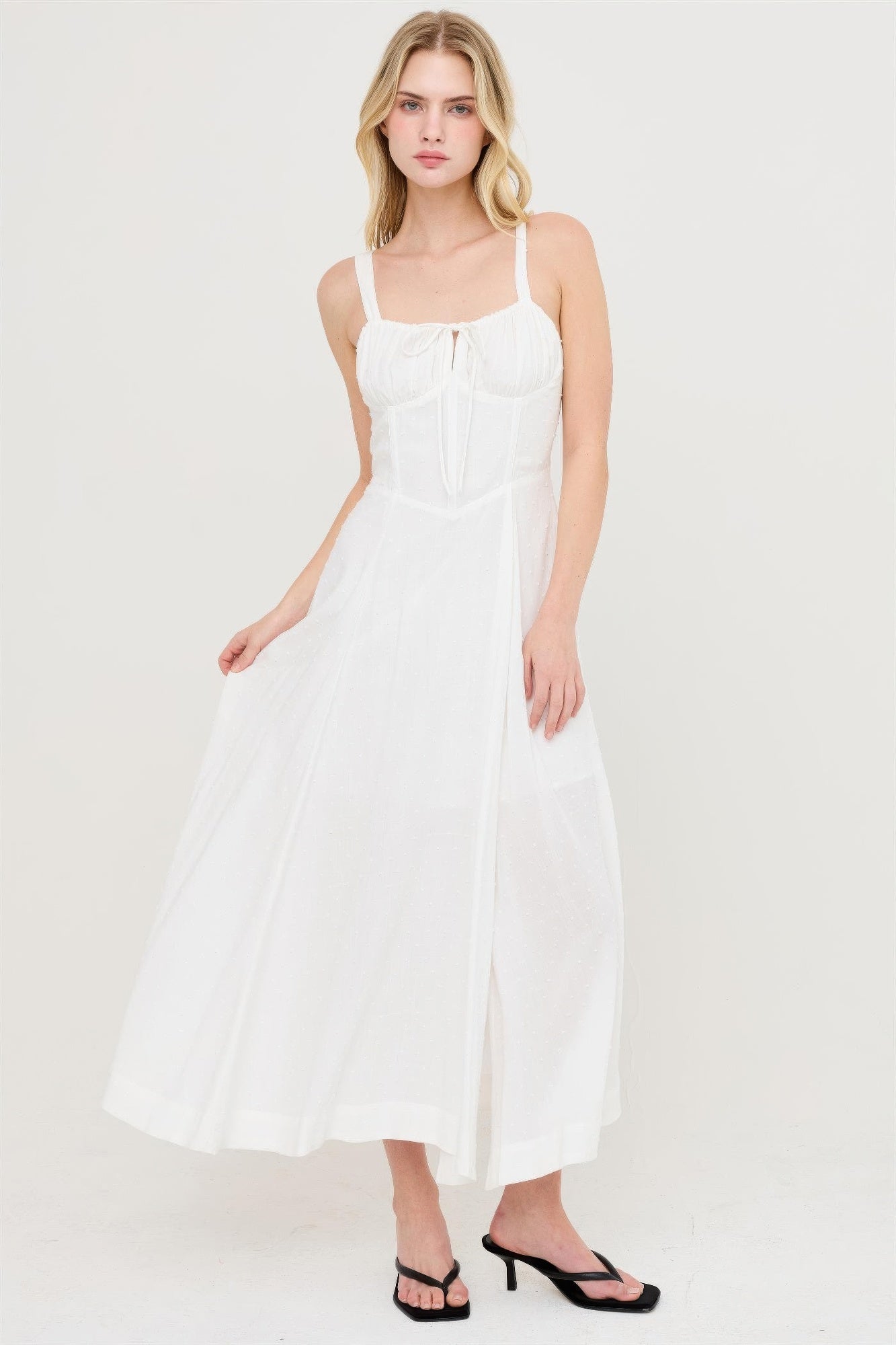 Boned Tie-back Dress