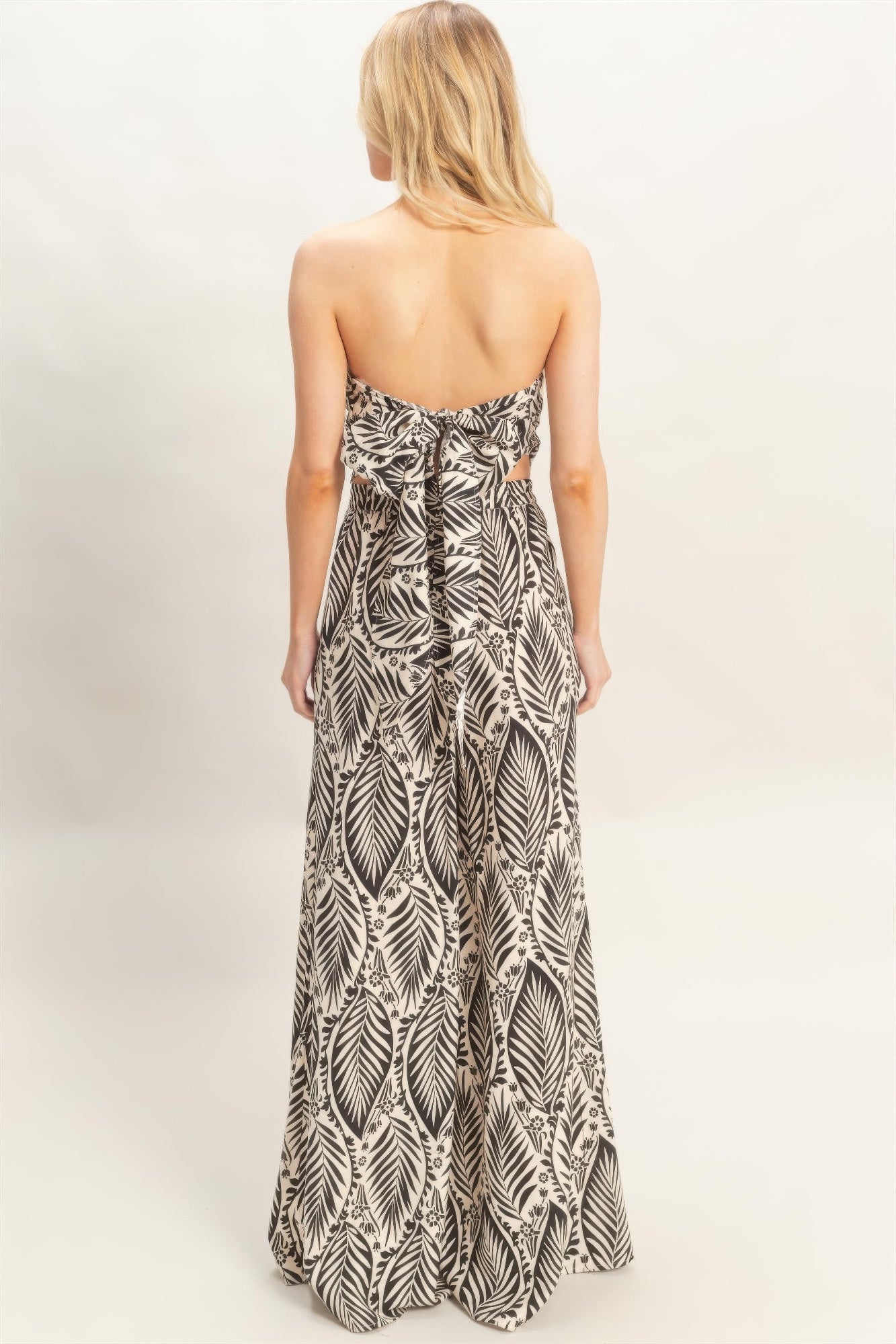 Strapless Top & Pant Print Set