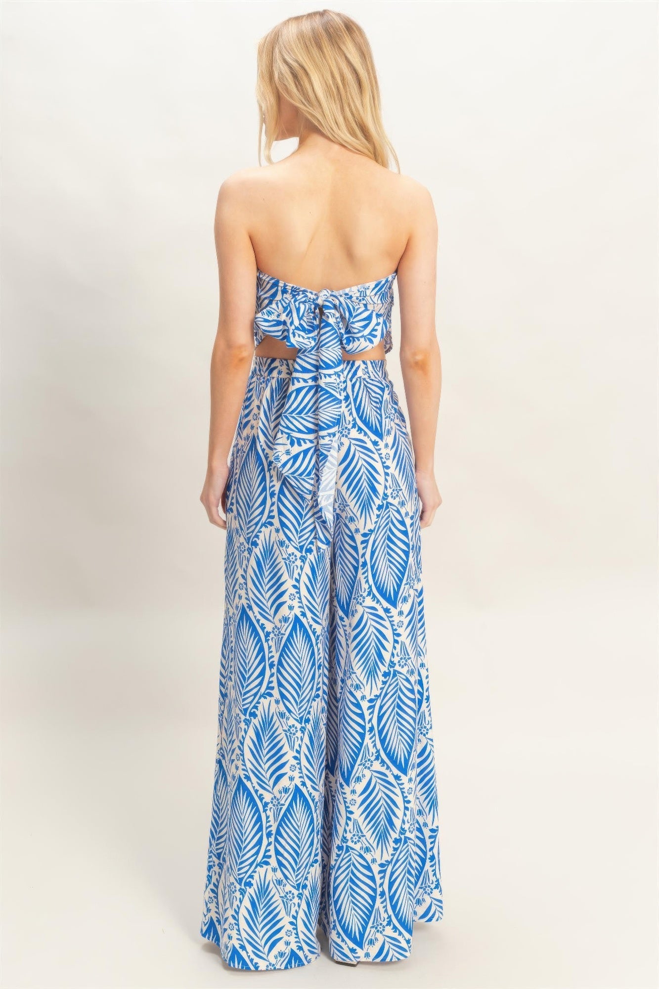 Strapless Top & Pant Print Set